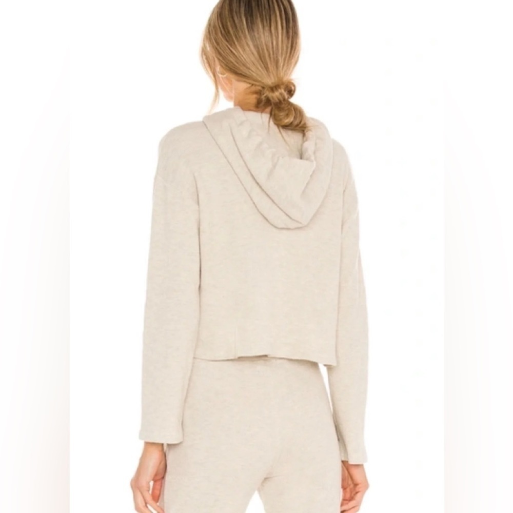 Monrow Brushed Thermal Hoodie Women’s Pullover Ash NWT XS S - Picture 4 of 7